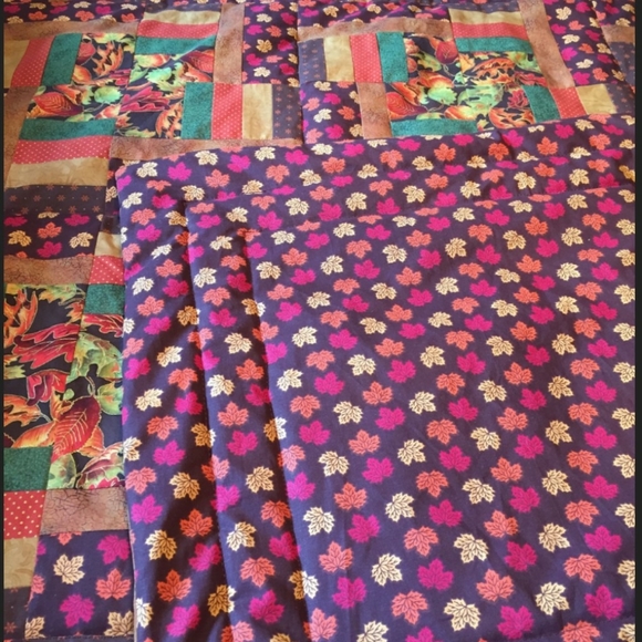 Fall theme patch work quilt handmade